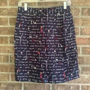Liz Golf Chic Navy Women's Midi Skort with GOLF print